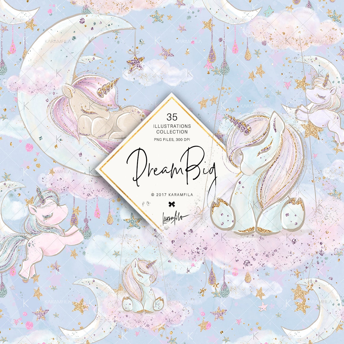 Unicorn Clipart, Cute Baby Unicorns Clip Art, Sleeping Baby Clipart, …