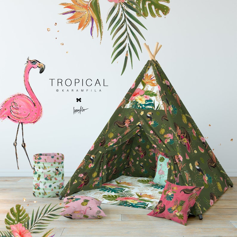 Tropical Clipart Glitter Flamingo Clipart Hula Girl Hawaii Aloha Clipart Watermelon Pineapple Clipart Ukulele Toucan Summer Planner Stickers