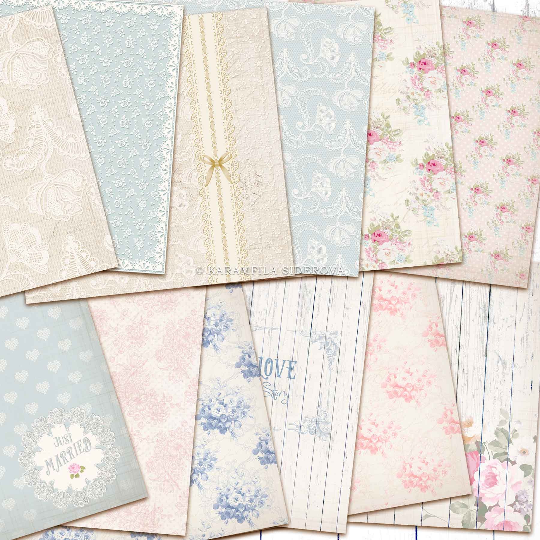 Karamfila's Vintage Wedding Scrapbook Paper Kit Wedding Etsy
