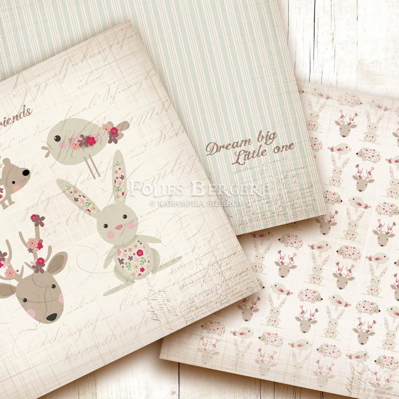 Vintage Baby Digital Paper Pack Baby Boy Papers Shabby Baby Etsy