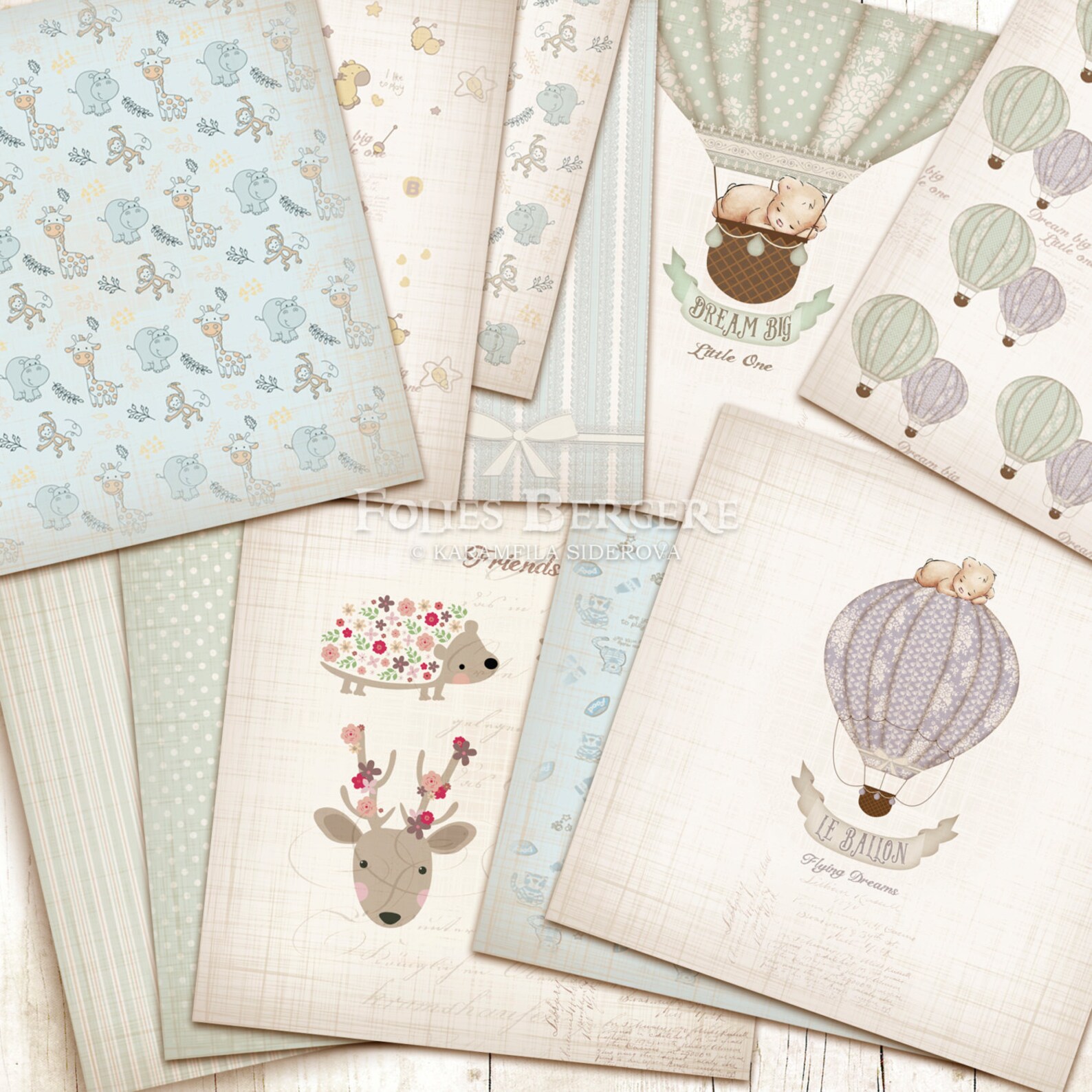 Vintage Baby Scrapbook Kit Baby Digital Paper Pack Shabby Baby Etsy
