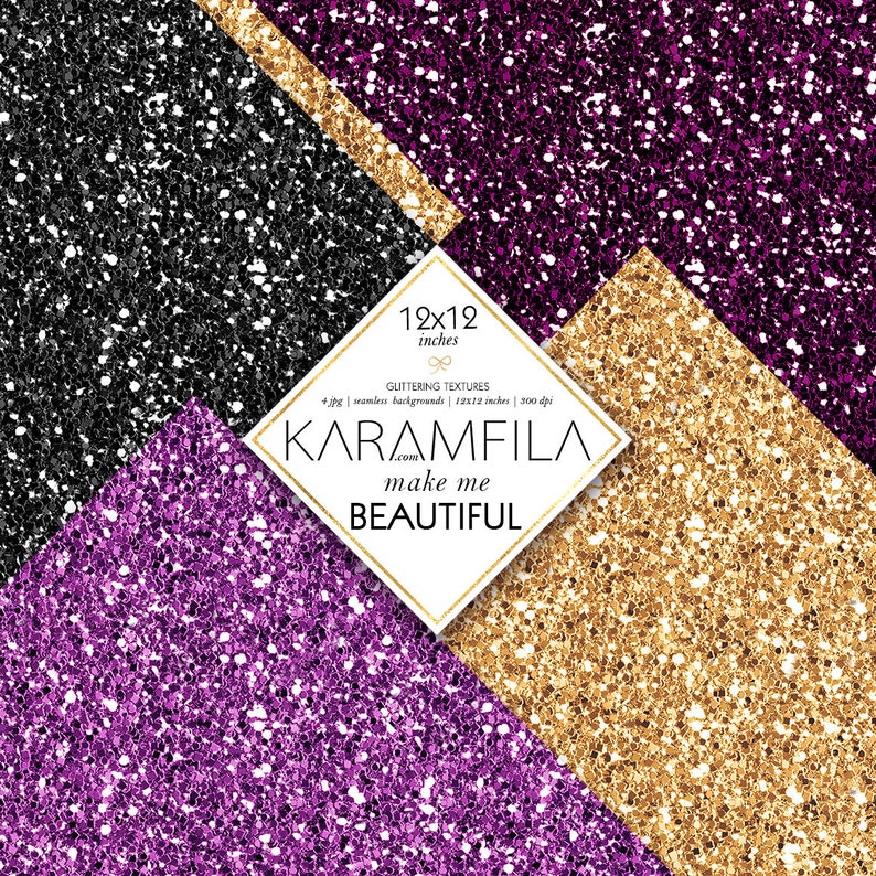 Gold Glittering Textures Pack Eggplant Purple Glitter Digital Paper Purple Gold Glitter Fabrics Patterns Glitter Planner Stickers Supplies
