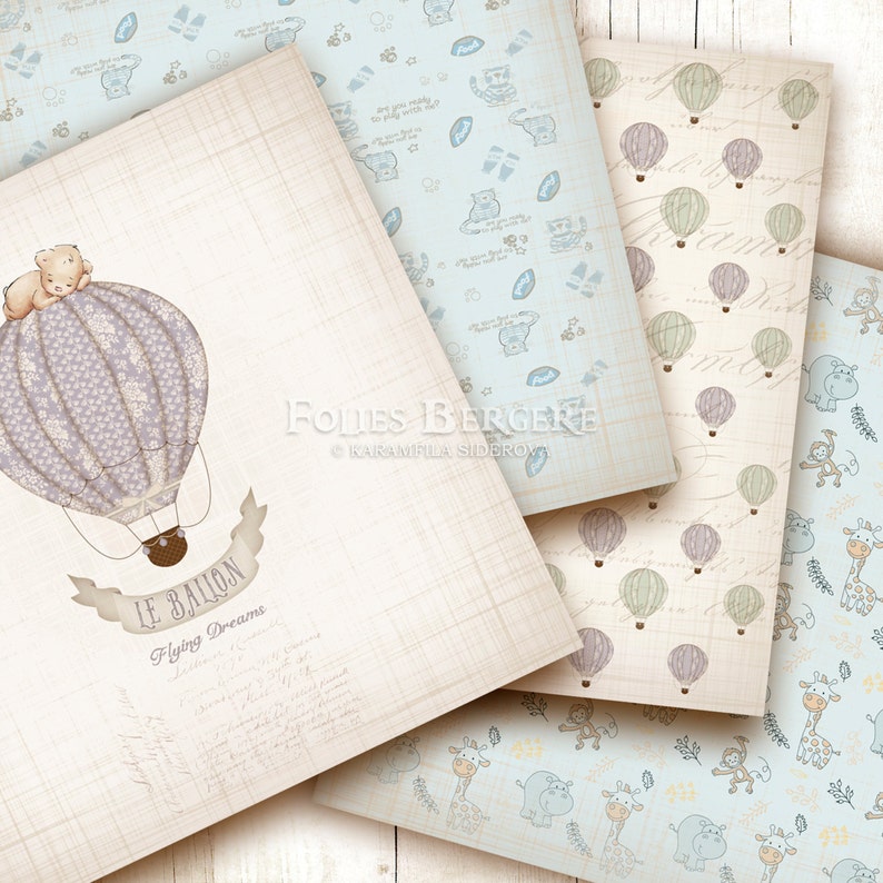 Vintage Baby Digital Paper Pack Baby Boy Papers Shabby Baby Etsy