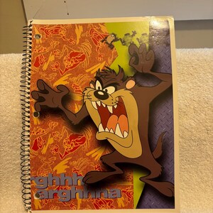 Vintage 90s Tasmanian devil notebook