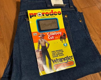 vintage womens size 13X34 wrangler pro rodeo cowboy cut jeans . new with tags