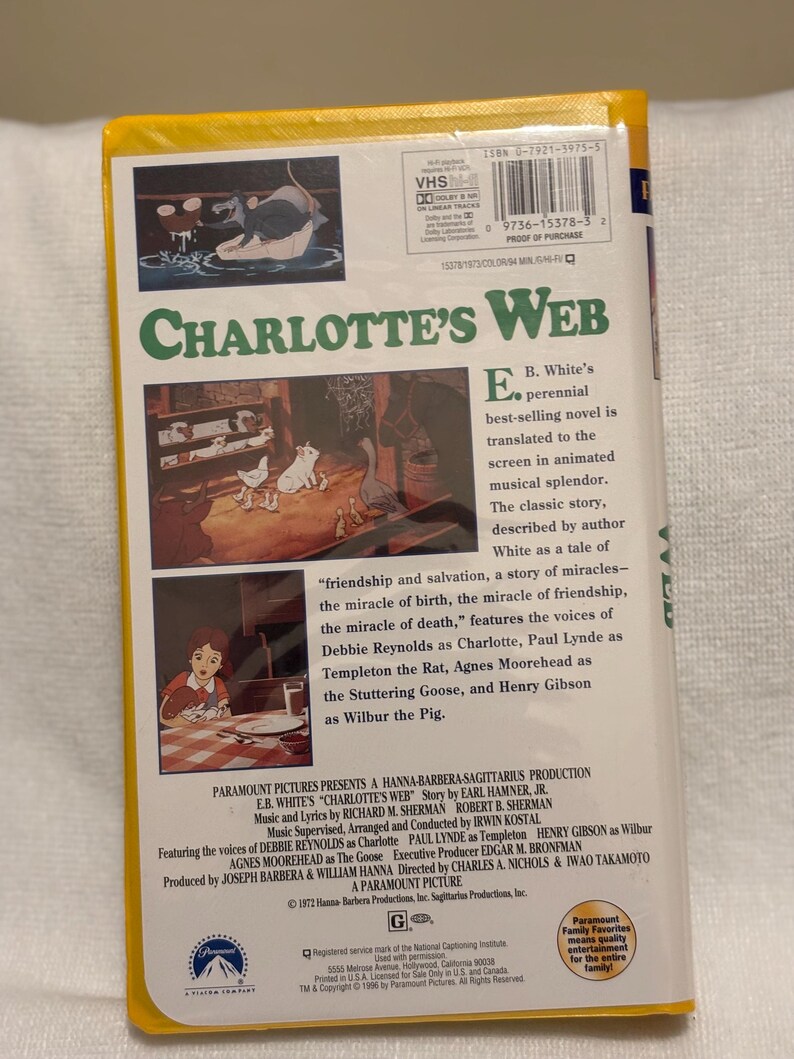 Vintage Charlottes Web VHS Children’s Movie - Etsy