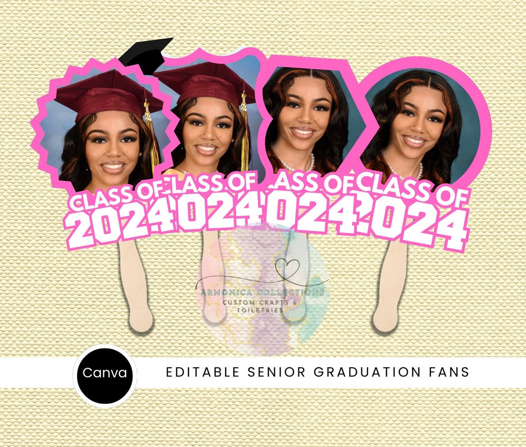 2024 Graduation Fan Template Set CANVA - Etsy
