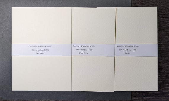 5x7 Inch Cold Press & Rough Watercolor Paper Sample Set - 100% Cotton