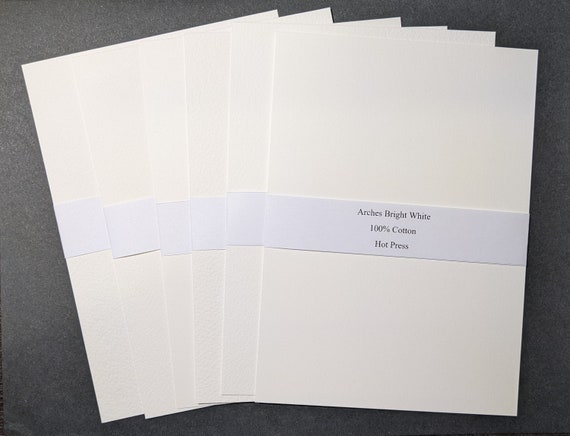 Arches Watercolor Paper Samples Bright White and Natural White Hot Press / Cold  Press / Rough 100% Cotton Professional Grade 