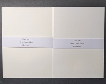 Fluid 100 Watercolor Paper Sample – 5x7 inch, 140lb, Cotton