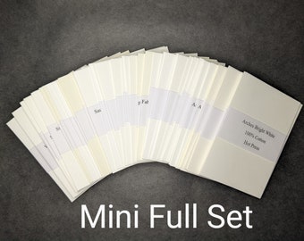 Mini Watercolor Paper Sample Set - ATC Size - 100% Cotton - Professional / Artist Grade - Hot Press - Cold Press - Rough