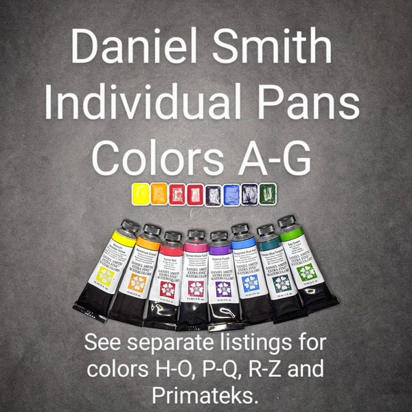 Repackaged Daniel Smith Extra Fine Watercolor Paints - Colors A-G - Sample Pans - Mini Pans - Travel Pans - Quarter Pans