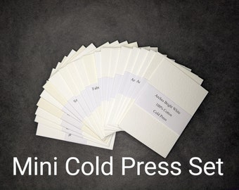 Mini Cold Press Watercolor Paper Sample Set - ATC Size - 100% Cotton - Professional / Artist Grade