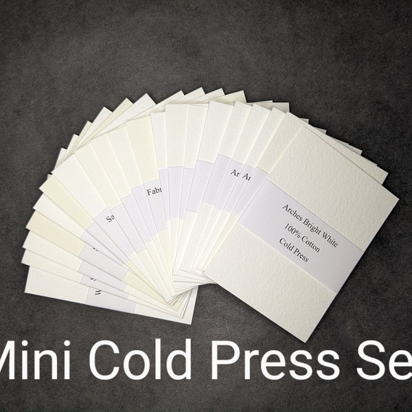 Mini Cold Press Watercolor Paper Sample Set - ATC Size - 100% Cotton - Professional / Artist Grade