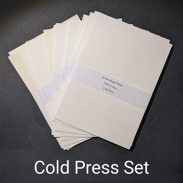 Cold Press Watercolor Paper Sample Set - 100% Cotton - Professional / Artist Grade