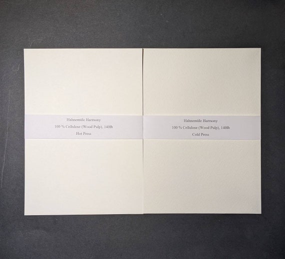 Hahnemühle Harmony Watercolor Paper Samples Hot Press / Cold Press Alpha  Cellulose High Quality 