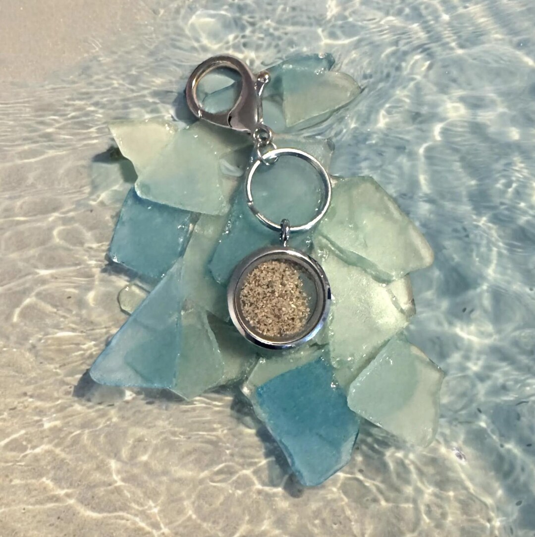 Sand Keychain Beach Sand Keychain: LG (30mm) / Vacation Keepsake / Beach Keychain ...