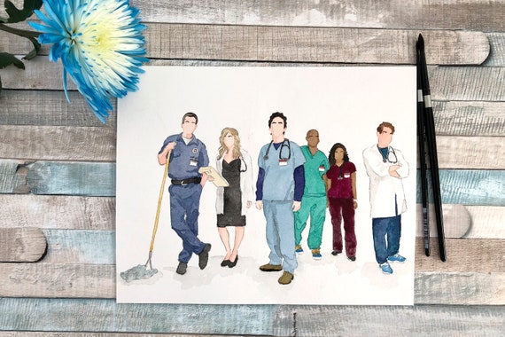 Scrubs Tv Show Poster Cast Multi Signed Autograph PRINT 6x4/' Gift