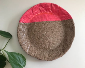 Color Bloqueado - Plato de Joyería - Papier-maché - Rosa