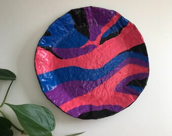 Efecto mármol Joyería Plato - Papier-maché - Púrpura, Azul, Rosa, Negro