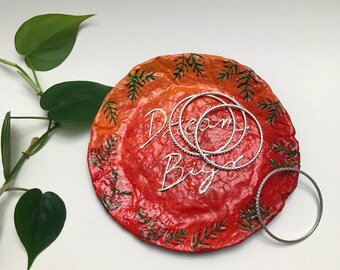Dream Big - Jewelry Dish - Papier-maché - Rojo, Naranja