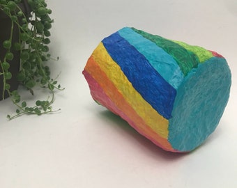 Portaplumas Rainbow Stripes Papier-maché