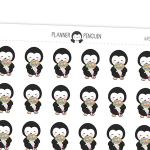 Floral Bouquet Penguin Planner Stickers // #PS44