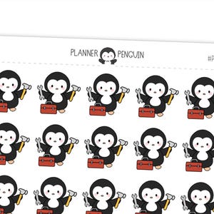 Fixer Tool Box Penguin Planner Stickers // #PS49