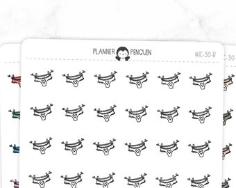 Laundry - Doodle Icon Stickers | Multi Color | Neutral Color | Matte Removable | Minimal Functional planner stickers // #IC-30