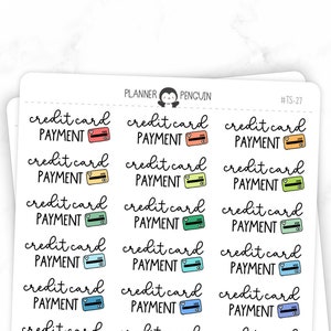 Creditcardbetaling - Scriptstickers | Typografie stickers | Matte verwijderbare | Functioneel Planner stickers // #TS-27