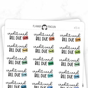 Geldschein fällig - Script Stickers | Typografie Sticker | Matte abnehmbare | Funktionelle Planner Stickers / #TS-41