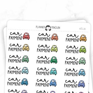 Autobetaling - Scriptstickers | Typografie stickers | Matte verwijderbare | Functioneel Planner stickers // #TS-28