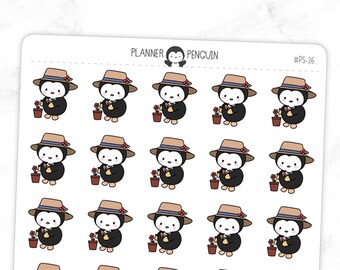 Gardening Penguin Planner Stickers // #PS26