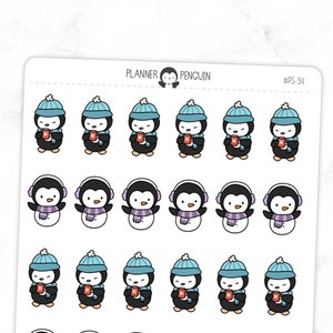 Winter Penguin Planner Stickers // #PS34