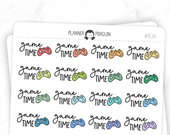 Game Time - Script Stickers | Typography stickers | Matte Removable | Functional Planner stickers // #TS-53