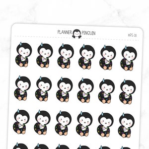 Christmas Lights Penguin Planner Stickers // #PS18