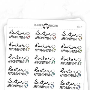 Doctor Appointment - Script Stickers | Typography stickers | Matte Removable | Functional Planner stickers // #TS-21