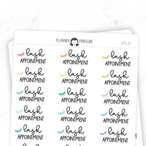 Lash Appointment - Script Stickers | Typography stickers | Matte Removable | Functional Planner stickers // #TS-22
