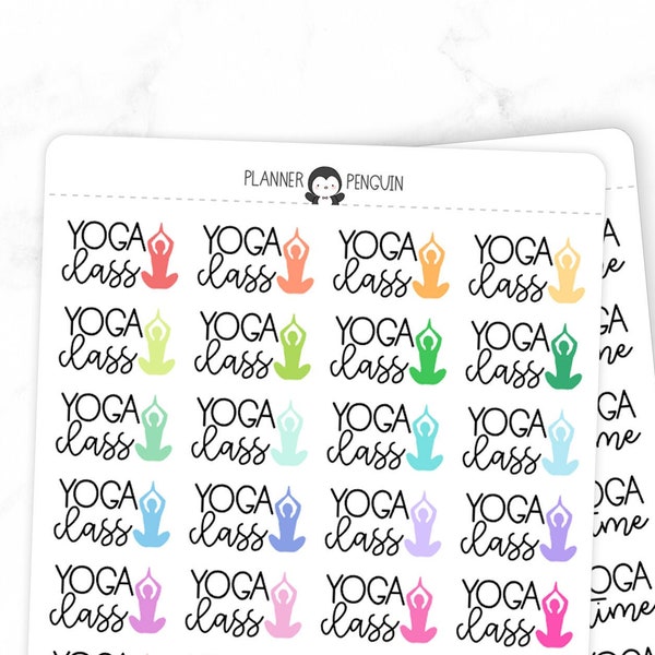 Yoga time Yoga class - Icon Script Stickers | Typography stickers | Matte Removable | Functional Planner stickers // #TS-08