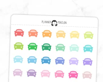 Coche - Icon Planner Pegatinas / Pegatinas Multicolor / Mate Extraíble / Functional Planner pegatinas // #IC-01