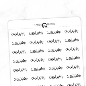 CUSTOM - Schriftaufkleber | Typografie Stickers | Matte Abnehmbare | Funktionale Planer Aufkleber // #SC-C1