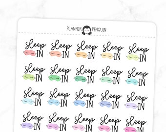 Sleep in- Icon Script Stickers | Typography stickers | Matte Removable | Functional Planner stickers // #TS-01