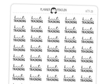 HIIT Training Fitness Script Stickers - Matte Removable Planner Stickers // #TY-28