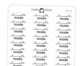 Strength Training Fitness Script Stickers - Matte Removable Planner Stickers // #TY-29