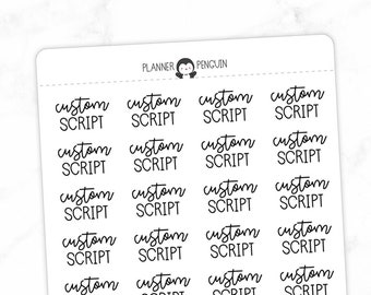 CUSTOM SCRIPT - Script Stickers | Typography stickers | Matte Removable | Functional Planner stickers // #SC-C2