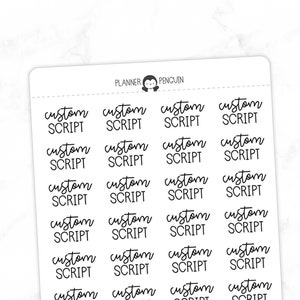 SCRIPT PERSONNALISÉ - Autocollants de script | Stickers typographiques | Amovible mat | Stickers fonctionnels // #SC-C2