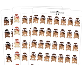 Skincare Me Time girl - Icon Planner Stickers | Matte Removable | Functional Planner stickers // #189