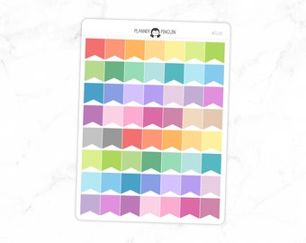 Mini flags Planner Stickers - Multi Color | Matte Removable | Functional stickers // #FS-120