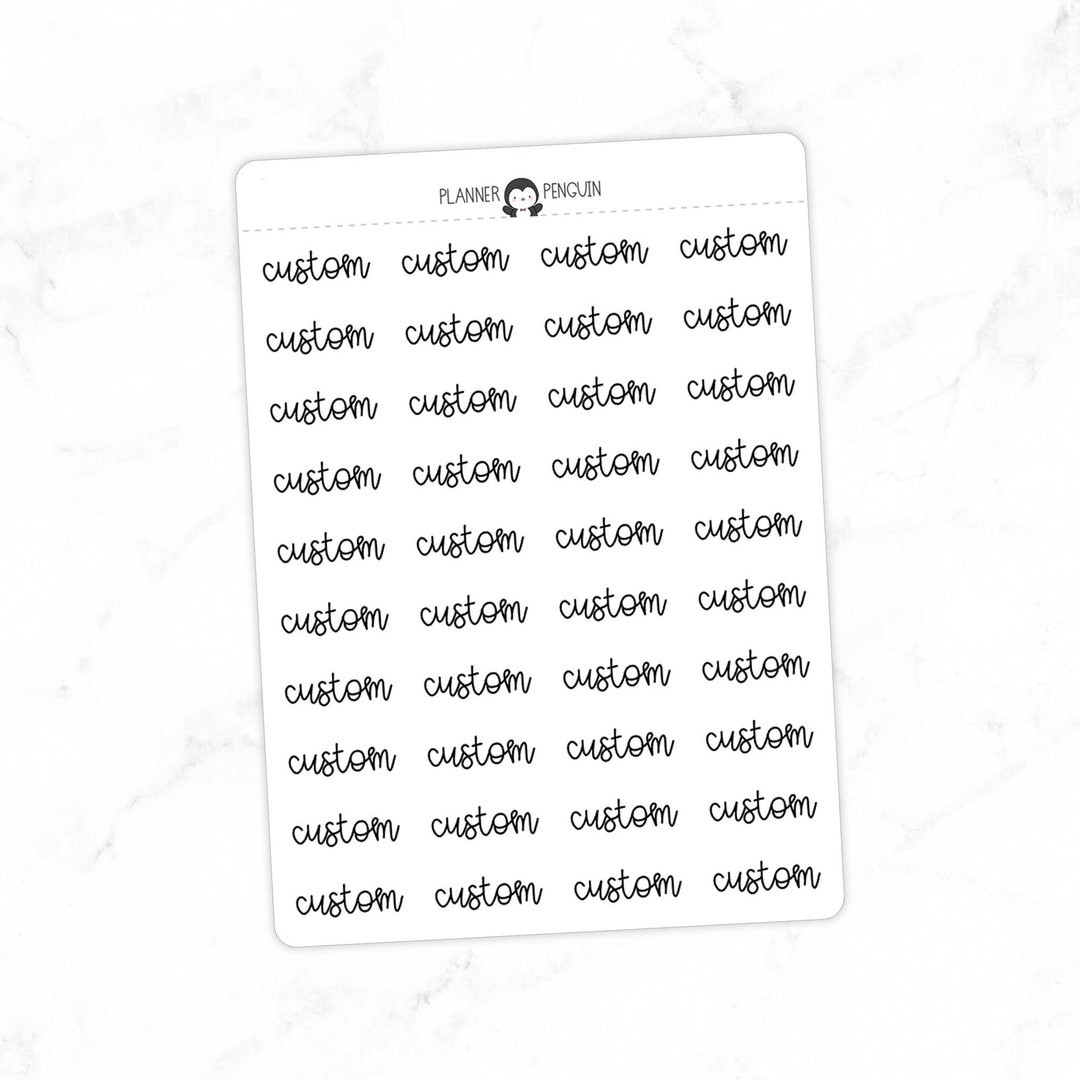 CUSTOM - Script Stickers | Typography Stickers | Matte Removable ...