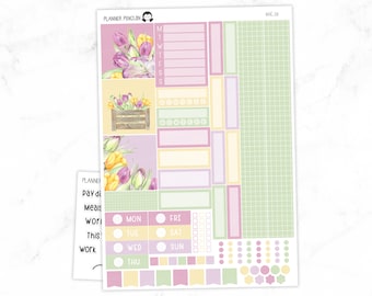 Tulips Hobonichi Cousin Weekly Sticker Kit // Cousin A5   // #HC-58